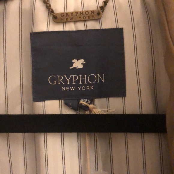 NWT Gryphon New York Pleat Back Trench Coat - Picture 5 of 6